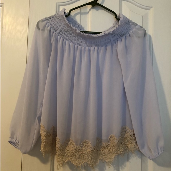 living doll Tops - Sheer off the shoulder top
